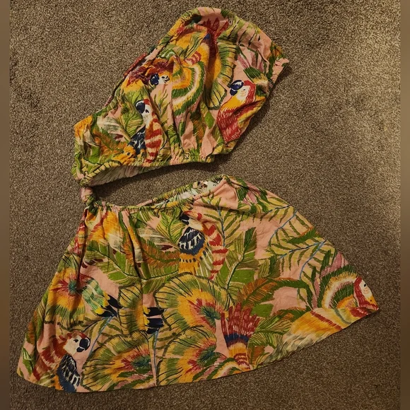 FARM Rio Tropical Parrot One-Shoulder Mini Dress - Picture 11 of 14
